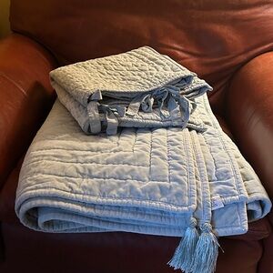 Velvet Twin Coverlet & French Pillow Sham